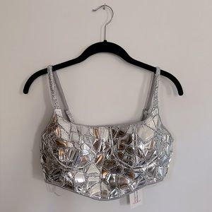 Hot and Delicious Metallic cropped top
